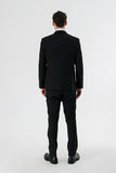 Black Solid Peak Lapel Stretch 6 Drop Slim Fit Classic Suit 1001240161