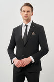 Black Solid Notch Lapel Stretch 6 Drop Slim Fit Classic Suit 1001245178