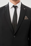 Black Solid Notch Lapel Stretch 6 Drop Slim Fit Classic Suit 1001245178