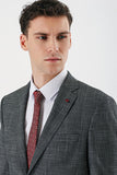Checked Notch Lapel Stretch 6 Drop Comfort Fit Classic Suit 1001240165