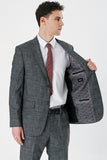 Checked Notch Lapel Stretch 6 Drop Comfort Fit Classic Suit 1001240165