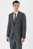 Checked Notch Lapel Stretch 6 Drop Comfort Fit Classic Suit 1001240165
