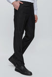Black Stretch Side Pocket Gabardine Comfort Fit Classic Trousers 1003240005