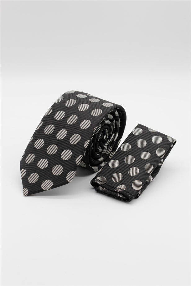 Black-Grey Patterned 6 cm Tie 1090260119