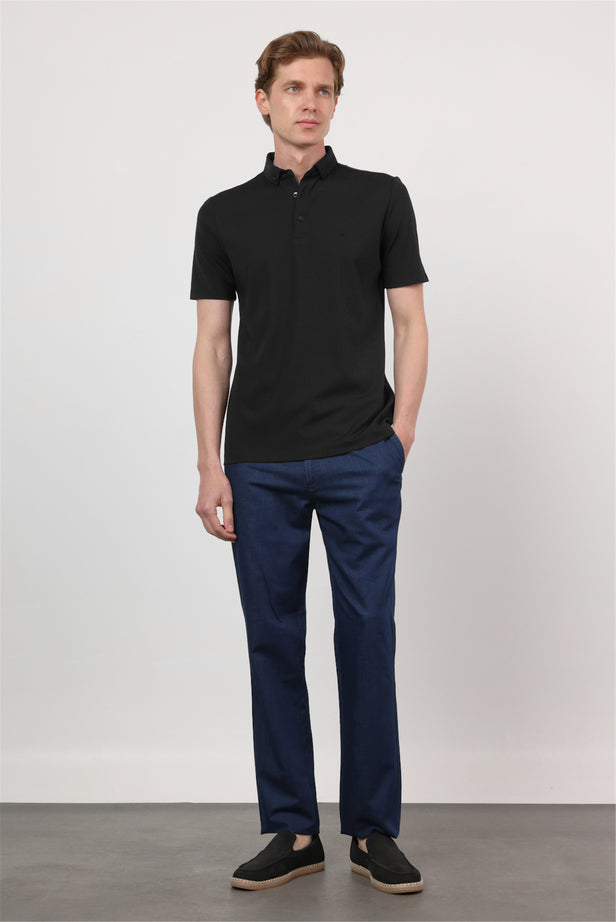 Short Sleeve Italian Collar Pocketless Standard Fit T-Shirt 1011260150