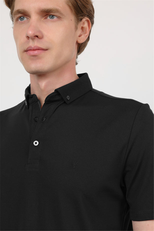 Short Sleeve Italian Collar Pocketless Standard Fit T-Shirt 1011260150