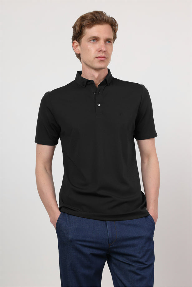 Short Sleeve Italian Collar Pocketless Standard Fit T-Shirt 1011260150