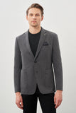 Houndstooth Pattern Knitted Mono Collar 2 Button 6 Drop Slim Fit Classic Jacket (Model 1002245166)