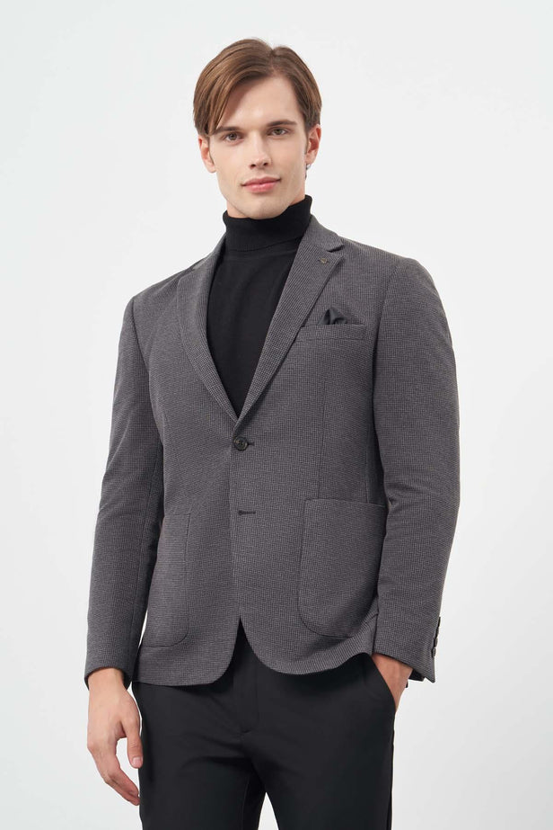 IMZA Men's Houndstooth Slim Fit Casual Blazer – 1002245150