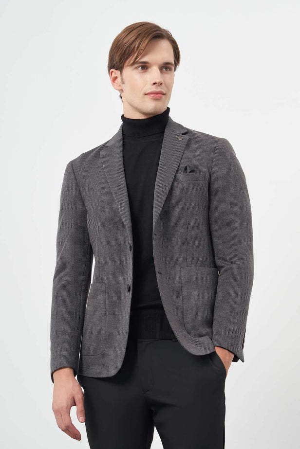 IMZA Men's Houndstooth Slim Fit Casual Blazer – 1002245150