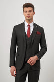 IMZA Men's Wool Blend Peak Lapel Slim Fit 3-Piece Classic Suit – 1001245153
