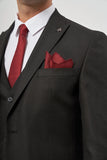 IMZA Men's Wool Blend Peak Lapel Slim Fit 3-Piece Classic Suit – 1001245153
