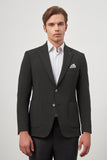 Black Self-Patterned Textured Notch Lapel 6 Drop Slim Fit Classic Blazer 1002245158