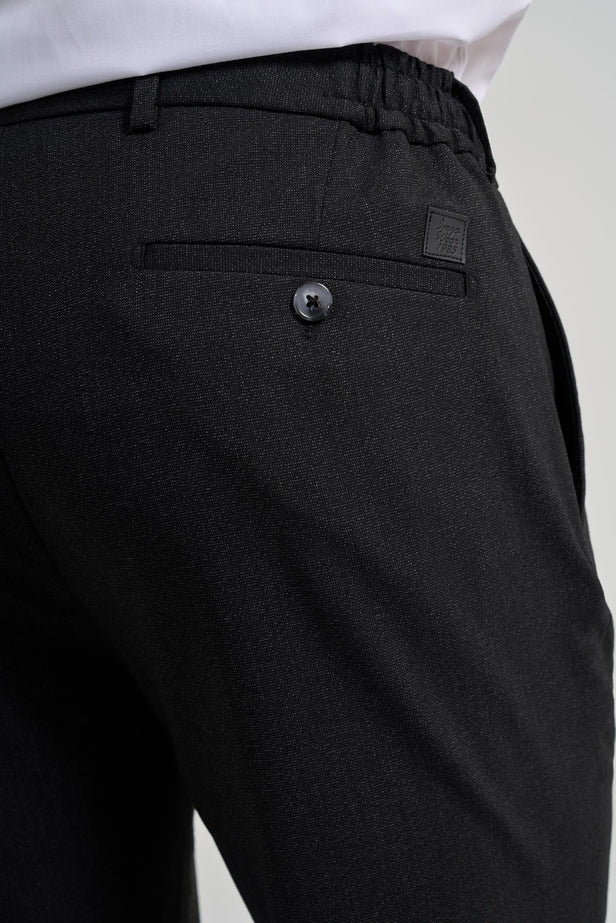 Self-Patterned Side Pocket Slim Fit Jogger Trousers 1003250161