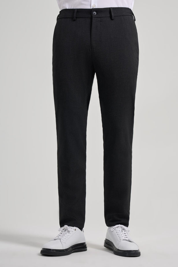 Self-Patterned Side Pocket Slim Fit Jogger Trousers 1003250161