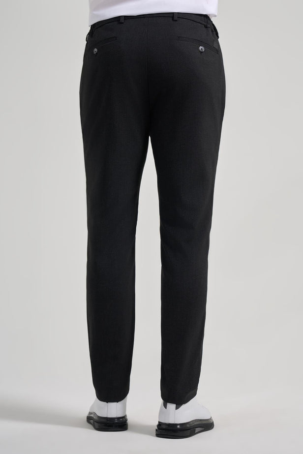Self-Patterned Side Pocket Slim Fit Jogger Trousers 1003250161