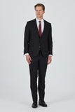 Black Peak Lapel Lined Double Vent Stretch 6 Drop Slim Fit Classic Suit 1001250162