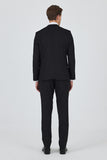 Black Peak Lapel Lined Double Vent Stretch 6 Drop Slim Fit Classic Suit 1001250162