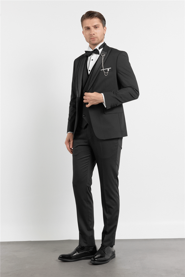 IMZA Men's Peak Lapel Slim Fit 3-Piece Classic Suit – 1001260288