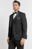 IMZA Men's Peak Lapel Slim Fit 3-Piece Classic Suit – 1001260288