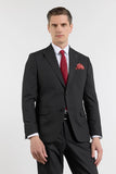 IMZA Men's Self-Patterned Peak Lapel Slim Fit Stretch Classic Suit – 1001260158