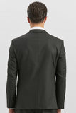 Peak Lapel Lined Suit with Vest 6 Drop Slim Fit Classic Suit 1001240179