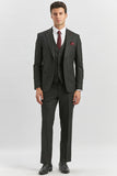 Peak Lapel Lined Suit with Vest 6 Drop Slim Fit Classic Suit 1001240179