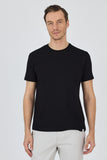 Short Sleeve Plain Crew Neck Pocketless Slim Fit Cotton T-Shirt 1011250158