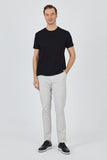 Short Sleeve Plain Crew Neck Pocketless Slim Fit Cotton T-Shirt 1011250158