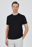 Short Sleeve Plain Crew Neck Pocketless Slim Fit Cotton T-Shirt 1011250158