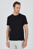 Short Sleeve Plain Crew Neck Pocketless Slim Fit Cotton T-Shirt 1011250158