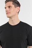 Short Sleeve Plain Crew Neck Pocketless Slim Fit T-Shirt 1011250179