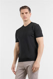 Short Sleeve Plain Crew Neck Pocketless Slim Fit T-Shirt 1011250179