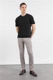 Short Sleeve Plain Crew Neck Pocketless Slim Fit T-Shirt 1011250179