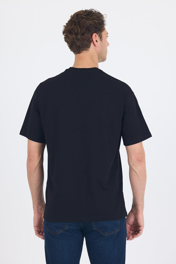 Short Sleeve Crew Neck Flap Pocket Oversize Cotton T-Shirt 1011250131