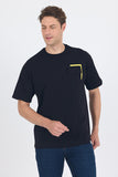 Short Sleeve Crew Neck Flap Pocket Oversize Cotton T-Shirt 1011250131