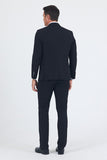 Notch Lapel Half-Lined Elastic Waist 6 Drop Slim Fit Suit 1001250121