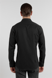 Long Sleeve Hard Collar Pocketless Slim Fit Oxford Shirt 1004255284