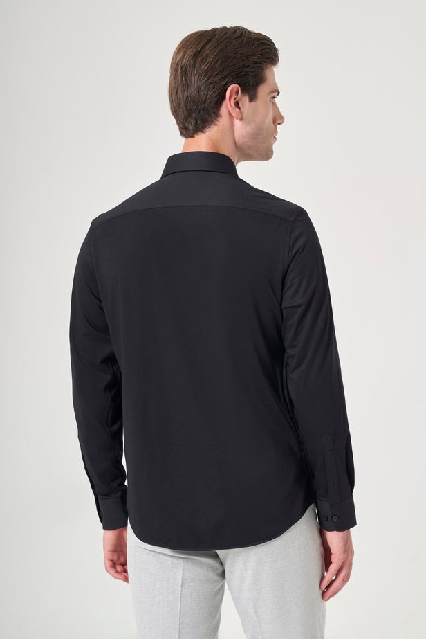 IMZA Men's Tulum Collar Knitted Slim Fit Classic Shirt – 1004260208