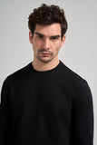 Long Sleeve Plain Knit Crew Neck Pocketless Standard Fit Sweatshirt 1013245252