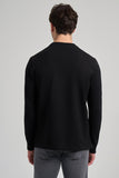 Long Sleeve Plain Knit Crew Neck Pocketless Standard Fit Sweatshirt 1013245252