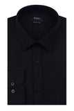 Long Sleeve Hard Collar Pocketless Slim Fit Shirt 1004240057