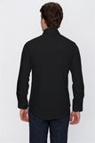 Long Sleeve Hard Collar Pocketless Slim Fit Shirt 1004240057