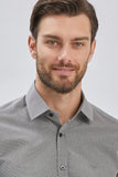 Long Sleeve Hard Collar Pocketless Slim Fit Shirt 1004240230