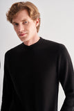 Crew Neck Long Sleeve Pocketless Standard Fit Cotton Knitwear 1012260150
