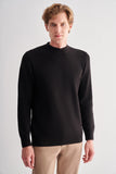 Crew Neck Long Sleeve Pocketless Standard Fit Cotton Knitwear 1012260150