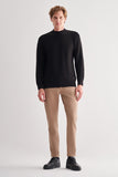 Crew Neck Long Sleeve Pocketless Standard Fit Cotton Knitwear 1012260150
