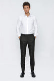 Stretch Side Pocket Self Patterned Flannel Slim Fit Trousers 1003225167