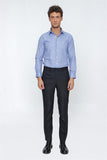 Stretch Side Pocket Self Patterned Flannel Slim Fit Trousers 1003225167