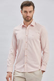 Long Sleeve Hard Collar Pocketless Slim Fit Stretch Shirt 1004240234